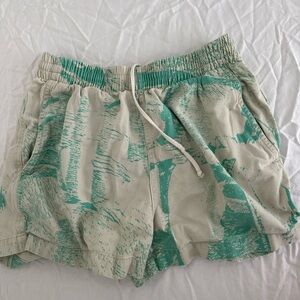 Stylish Women's Cargo Shorts in Green and Beige